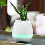 Wholesale Music Flowerpot LED Light Portable Bluetooth Power Speaker K3 (White)